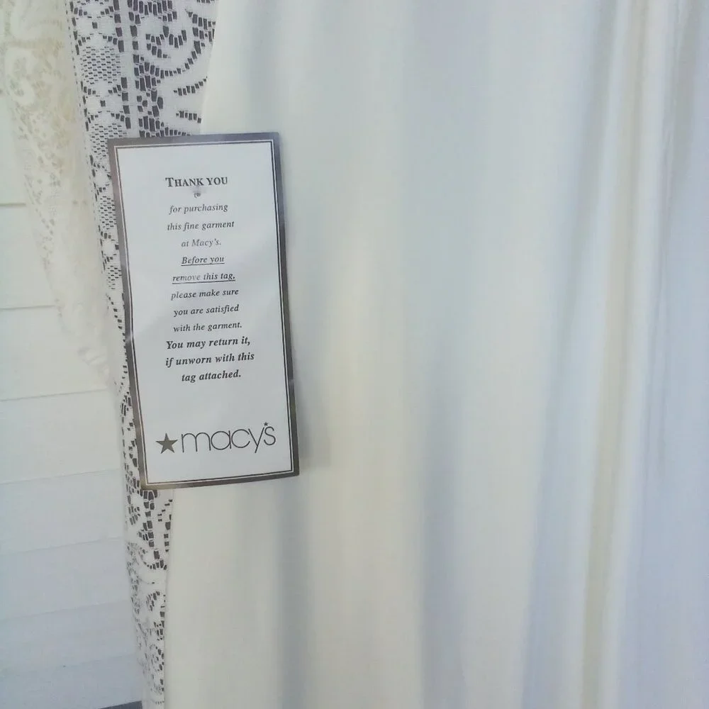 Calvin Klein Long Ivory Satin Gown w/embellished straps Size: 10 NWT - Picture 7 of 8